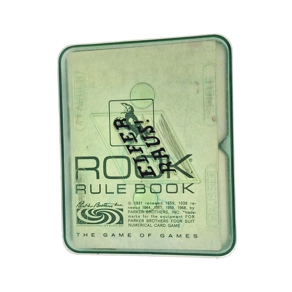 Vintage Parker Brothers Rook Card Game Full‎ Deck with Rule Book Green Case 1968